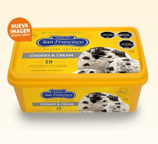 HELADO S.F COOKIES AND CREAM 1L